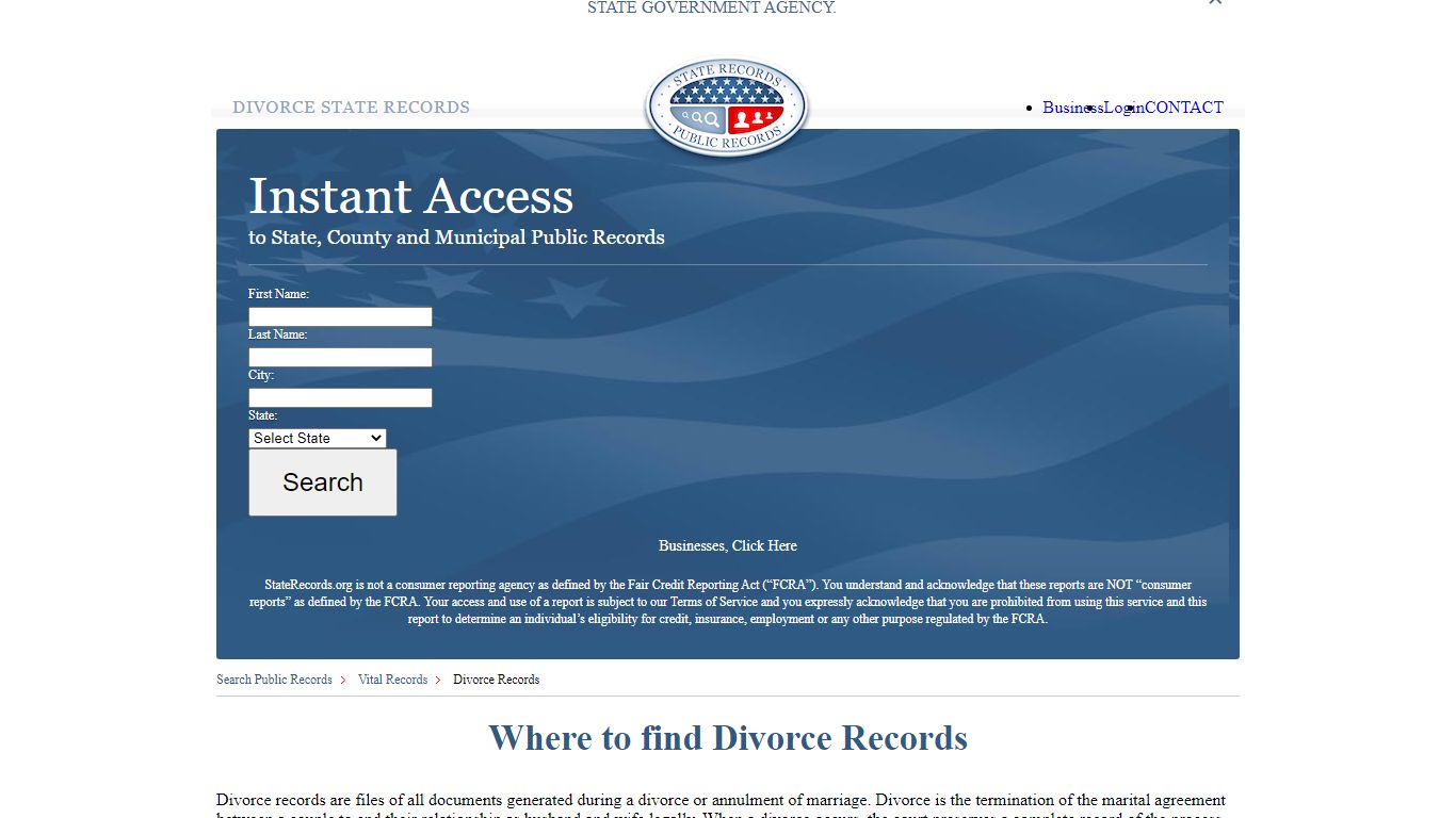 Divorce State Records | StateRecords.org